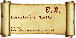 Borostyán Mietta névjegykártya